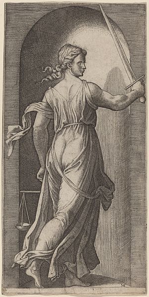 Marcantonio Raimondi after Raphael, Justice, NGA 10139