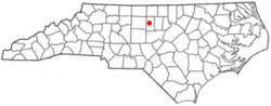 Location of Burlington within North Carolina