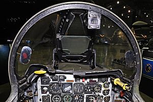 North American F-100F Super Sabre cockpit view at the National Museum of the U.S. Air Force 01 (cropped)