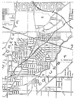 Original Map Norwood Ohio Founded 1888