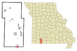 Location of Blue Eye, Missouri