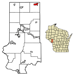 Location of Osseo in Trempealeau County, Wisconsin.