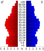 USA Anderson County, Tennessee.csv age pyramid