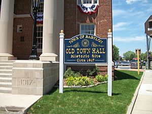 Babylon Town Hall; Front Sign