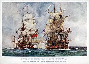 Charles Edward Dixon HMS Crescent French ship La Reunion Cotentin Peninsula 1793