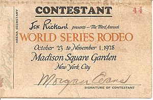 Cowboy Evans World Series Rodeo CONTESTANT