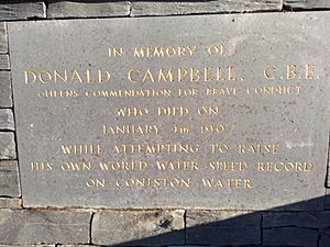 Donald Campbell's memorial plaque