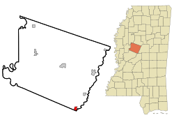 Location of Pickens, Mississippi