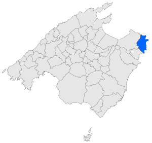 Location of Capdepera in Mallorca