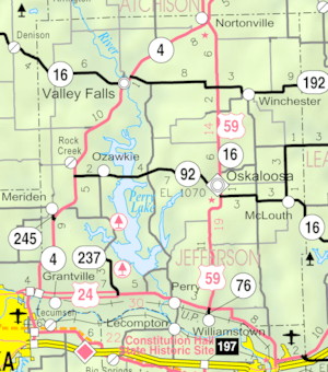 KDOT map of Jefferson County (legend)