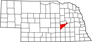 Map of Nebraska highlighting Merrick County