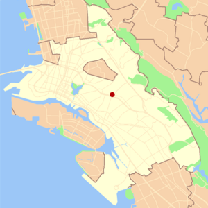 Location of the Dimond District in Oakland