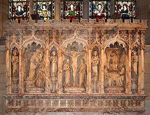 St Nicholas Chiswick stone screen above altar