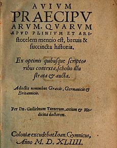 William Turner Avium Praecipuarum Title Page 1544