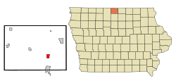 Location of Leland, Iowa
