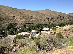 2013-06-28 14 23 49 View of Murphy's Hot Springs in Idaho from Three Creek Road in the East Fork Jarbidge River Canyon.jpg