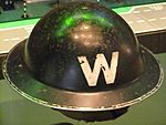 Air Raid Precautions warden's helmet, Museum of Liverpool
