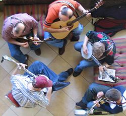 Bluegrass group jamming