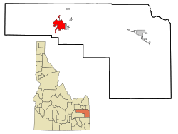Bonneville County Idaho Incorporated and Unincorporated areas Idaho Falls Highlighted.svg