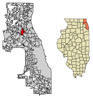 Location of Buffalo Grove within Lake and Cook County
