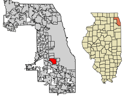 Location of Oak Lawn in Cook County, Illinois