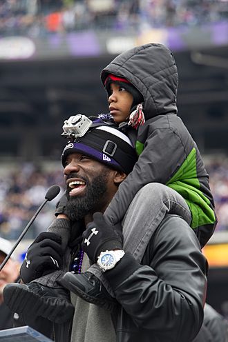 Ed Reed Baltimore Ravens post-Super Bowl celebration
