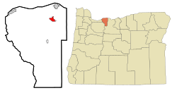 Location of Odell, Oregon