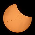 ISS Transit composite during Solar Eclipse 8-21-17 near Banner, Wyoming