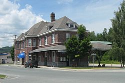 The former Grand Trunk Railroad station is now a bank branch and offices.