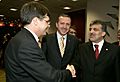Jan Peter Balkenende, Dutch Prime Minister and President in office of the Council, Recep Tayyip Erdoğan, Turkish Prime Minister, and Abdullah Gül, Turkish Minister for Foreign Affairs
