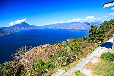 Lake Atitlan & Volcanoes from the East (6849884554)