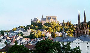 Marburg: the castle, upper town, and St Elizabeth's church