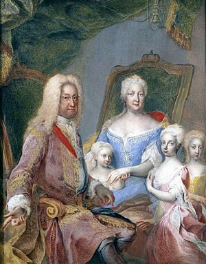 Meytens - Charles VI, Empress Elisabeth Christine and their three daughters – Bundesmobilienverwaltung