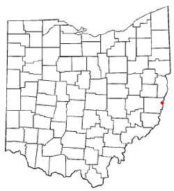 Location of Bridgeport, Ohio