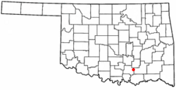 Location of Wapanucka, Oklahoma