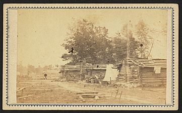 Rebel huts, Port Hudson, Louisiana) - photographed by McPherson & Oliver, Baton Rouge, La LCCN2010647763