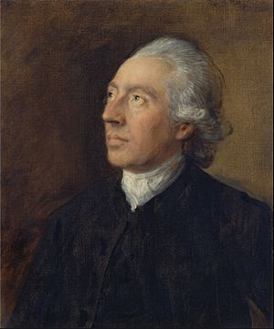 A head and shoulders painted portrait of Humphrey Gainsborough.