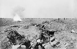 Troops advance Battle of Ginchy 09-09-1916 IWM Q 1302