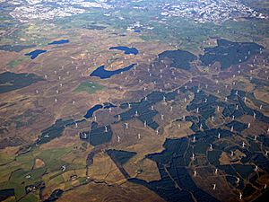 Whitelee wind farm from the air (geograph 6051699)