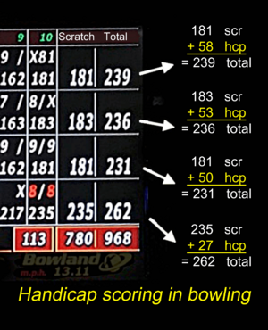 20191106 Bowling - scratch and handicap scoring