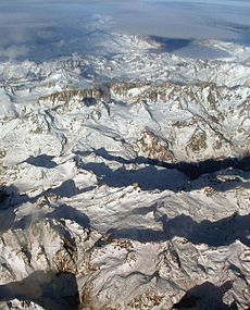 Aerial photo of the Andes