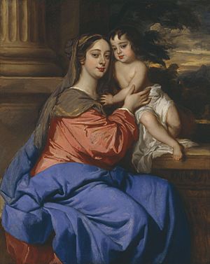 Barbara Palmer (née Villiers), Duchess of Cleveland with her son, Charles Fitzroy, as Madonna and Child by Sir Peter Lely