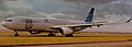 Garuda Indonesia A330-300 PK-GPA in Liverpool FC onboard markings landing runway 27 at Liverpool John Lennon airport-2