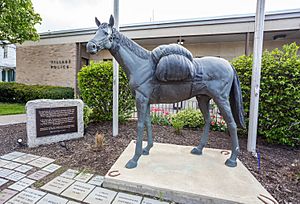 Horse monument in Horseheads, New York
