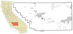 Location in California and in Kern County