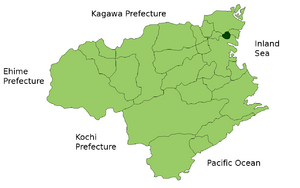 Location of Kitajima in Tokushima