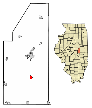 Location of Bement in Piatt County, Illinois.