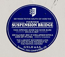 Plaque commemorating the Suspension Bridge disaster (geograph 5944795)