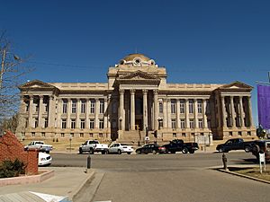 The Pueblo County Courthouse with brass dome in Pueblo