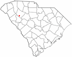 Location of Waterloo, South Carolina